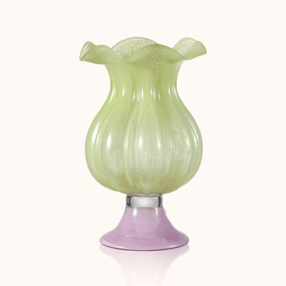 Modern French Tall Green Glass Vase Aesthetic Flower Arrangement Ornament for Living Room Home Table Decor