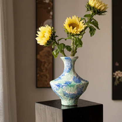 Retro New Chinese Iridescent Vase High End Aesthetic Desktop Hydroponic Flower Vase