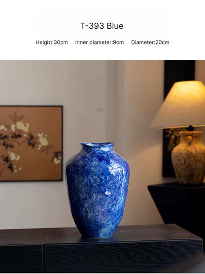 Retro New Chinese Style High End Ceramic Vase For Living Room Entryway Decor