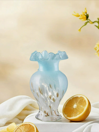 French Style Gold Foil Glass Vase High End Aesthetic Hydroponic Flower Vase Living Room Home Decor Ornament