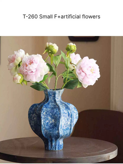 Chinese Retro Ceramic Moon Vase for Living Room Decor