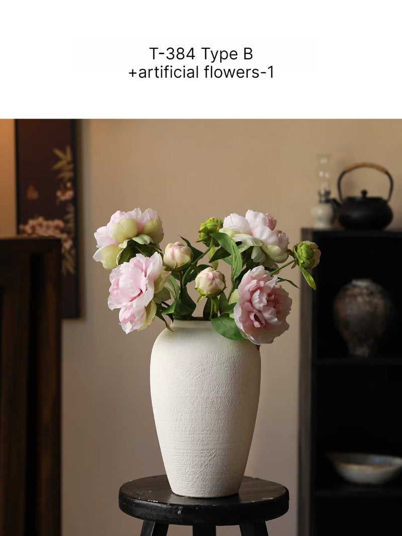 New Chinese Retro High End Aesthetic Flower Vase Artistic Floral Vessel Living Room Entryway Desktop Home Decor Ornament