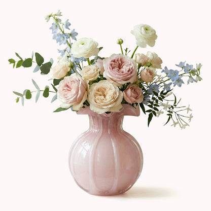 Nordic Lace Retro Glass Vase High End Aesthetic Flower Vase Living Room Dining Table Home Decor Ornament