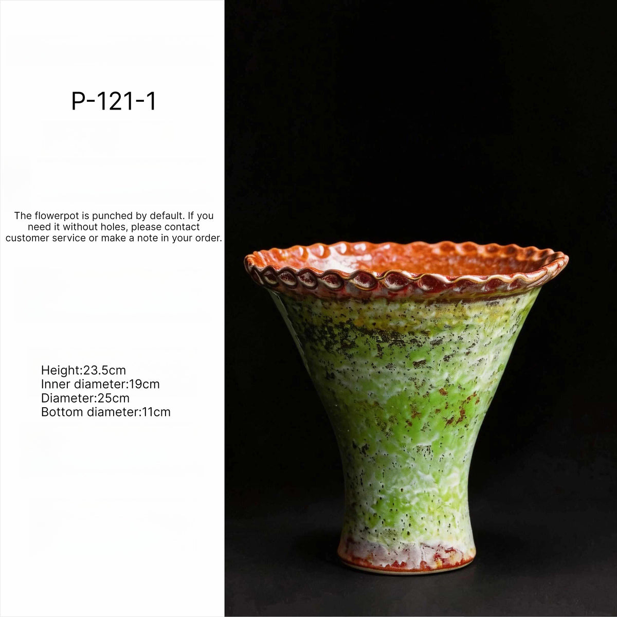 Handmade Jingdezhen Kiln Glaze Tapered Plant Pot For Home Floral Landscape Decor Gift