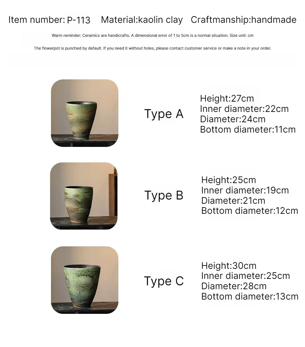Retro Handmade Chinese Ceramic Pot for Green Planting