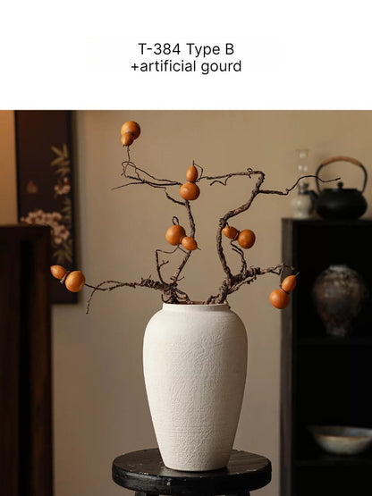 New Chinese Retro High End Aesthetic Flower Vase Artistic Floral Vessel Living Room Entryway Desktop Home Decor Ornament