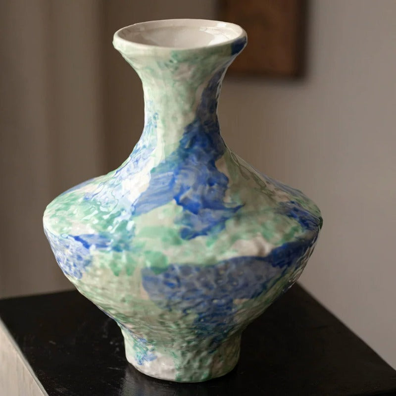 Retro New Chinese Iridescent Vase High End Aesthetic Desktop Hydroponic Flower Vase