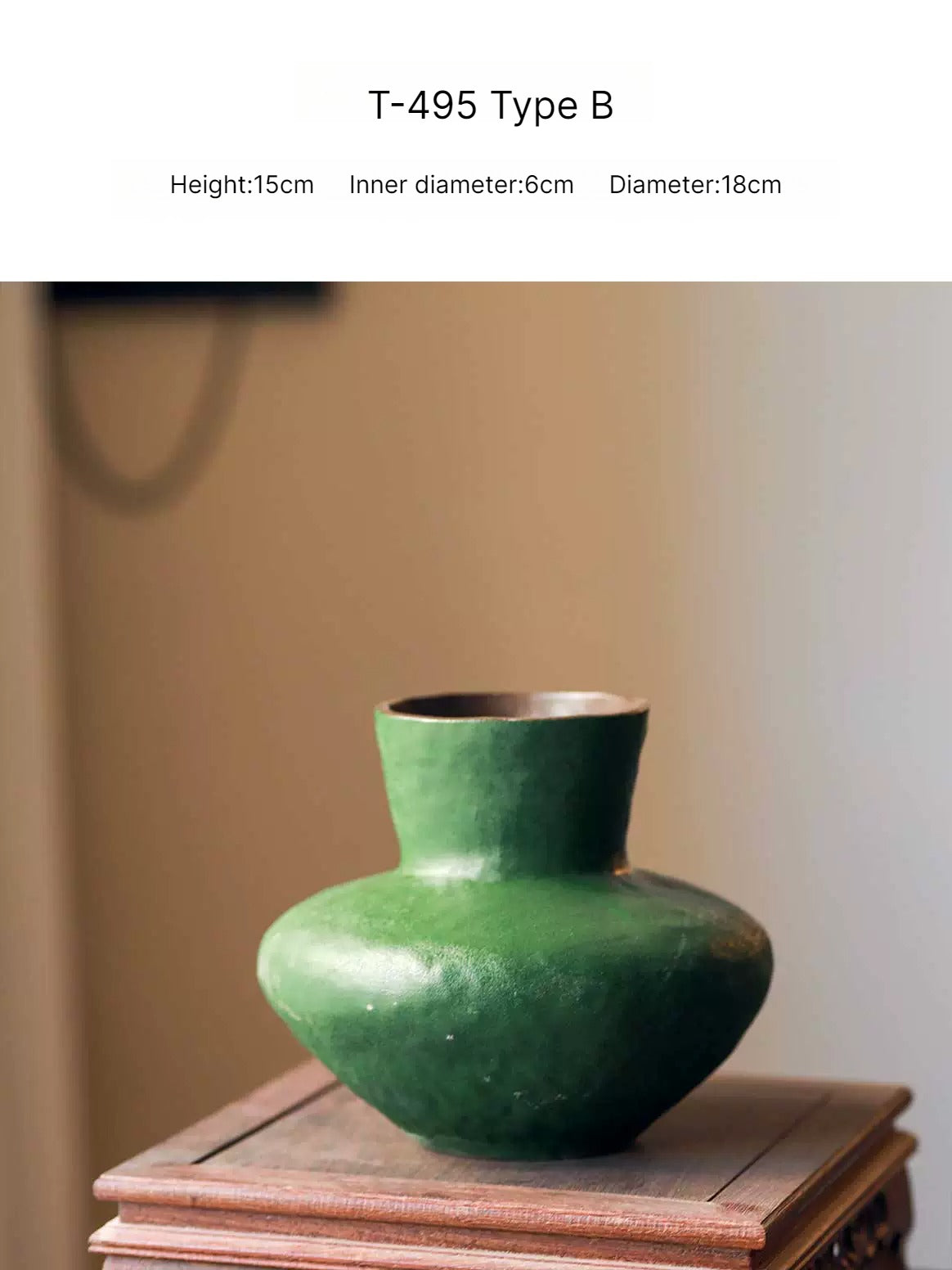 Chinese Zen Green Retro Ceramic Vase Hydroponic Flower Arrangement Ornament for Living Room Homestay Hotel Home Decor