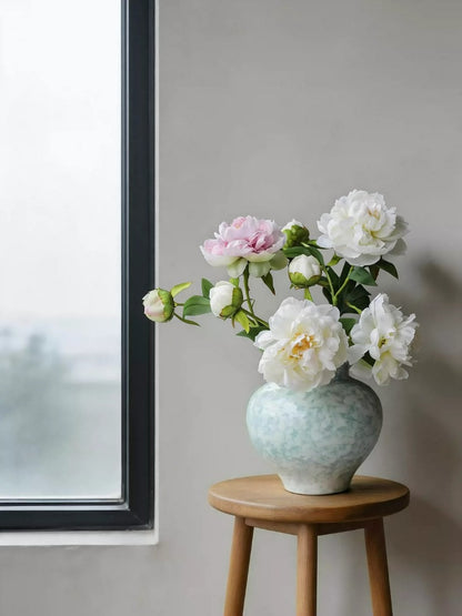 New Chinese Luxury Ceramic Vase Hydroponic Flower Vase Minimalist Aesthetic Entryway Desktop Home Decor Ornament