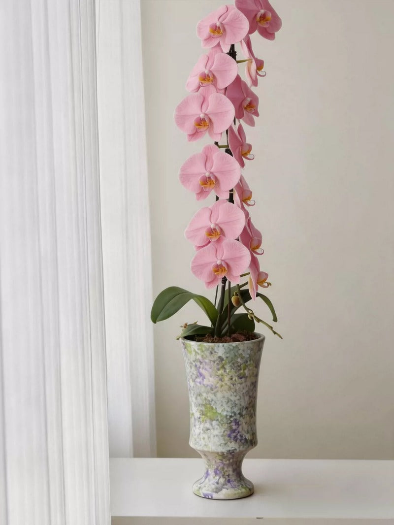 Vintage High Leg Phalaenopsis Pot Jingdezhen Ceramic Desktop Planter