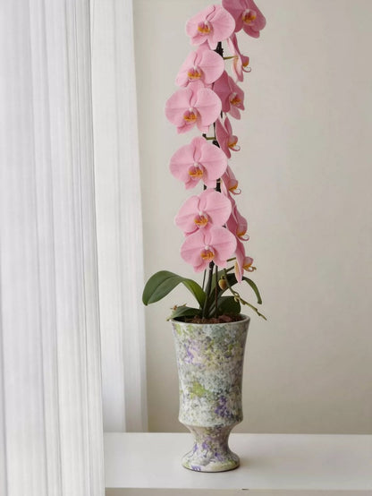 Vintage High Leg Phalaenopsis Pot Jingdezhen Ceramic Desktop Planter