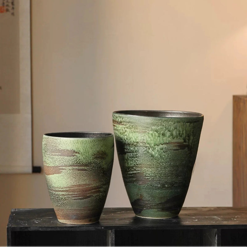 Retro Handmade Chinese Ceramic Pot for Green Planting