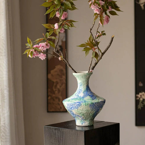 Retro New Chinese Iridescent Vase High End Aesthetic Desktop Hydroponic Flower Vase