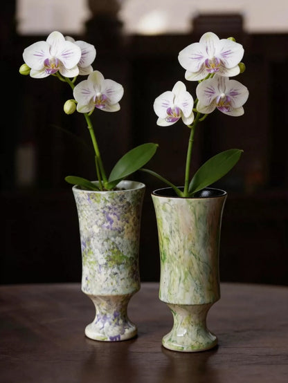 Vintage High Leg Phalaenopsis Pot Jingdezhen Ceramic Desktop Planter