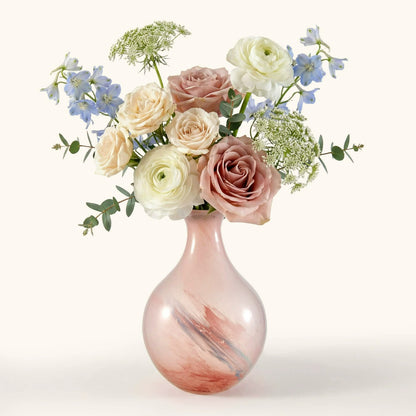 French High End Aesthetic Glass Vase Artistic Hydroponic Flower Vase Living Room Entryway Home Decor Ornament