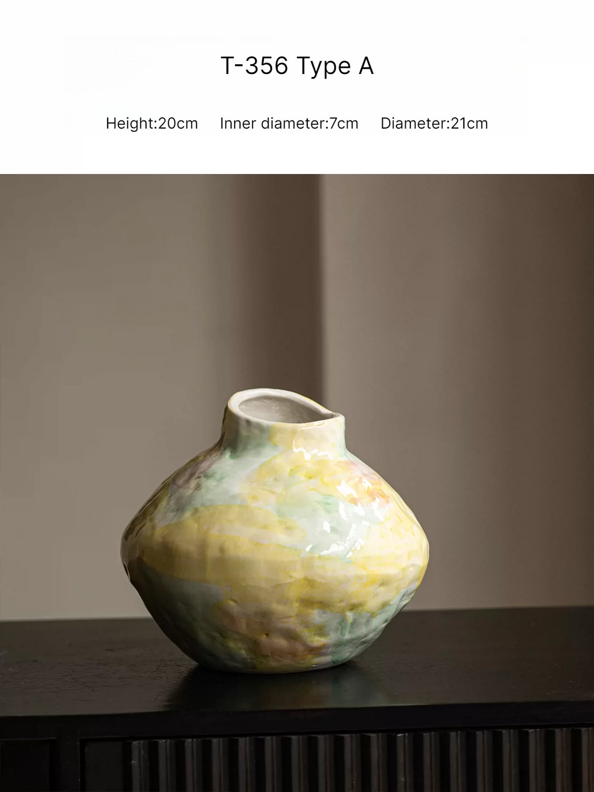 Hand Painted Wabi Sabi Ceramic Vase Minimalist New Chinese Style Home Decor