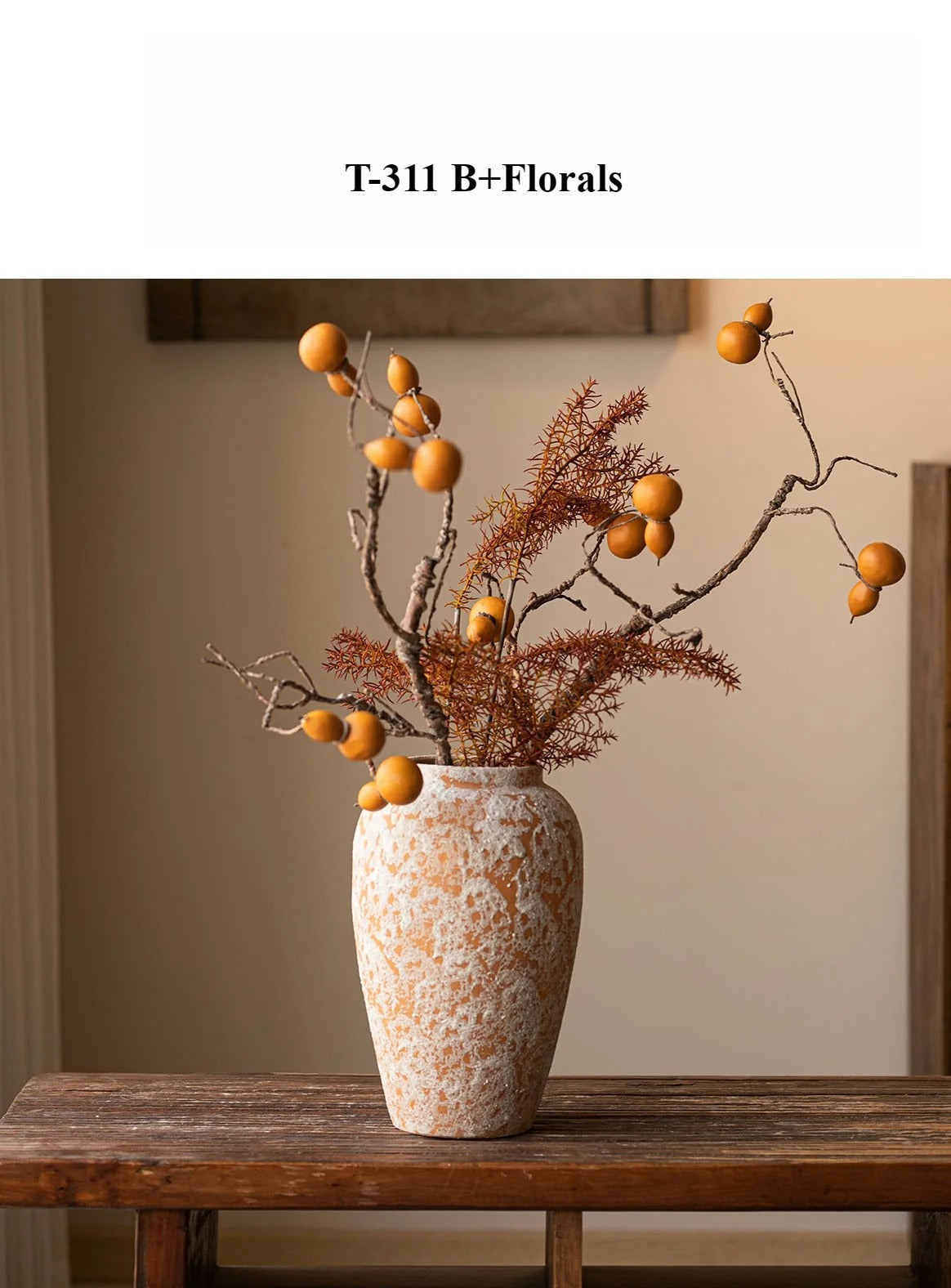 Wabi Sabi Ceramic Jar Vase New Chinese Jingdezhen Rough Pottery for Dried Flower Table Decor